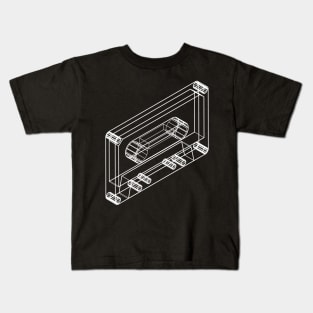 retro tape cassette 3d wireframe Kids T-Shirt